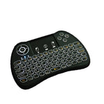H9 เมาส์ไร้สายขนาดเล็ก 2.4GHz พร้อมคีย์บอร์ด QWERTY มีไฟพื้นหลังสีขาวและทัชแพด สำหรับ PC, ทีวี, พร้อมไฟพื้นหลังสีขาว