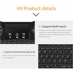 H9 เมาส์ไร้สายขนาดเล็ก 2.4GHz พร้อมคีย์บอร์ด QWERTY มีไฟพื้นหลังสีขาวและทัชแพด สำหรับ PC, ทีวี, พร้อมไฟพื้นหลังสีขาว