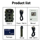 PR3000 2 Inch LCD Screen Infrared Night Vision Wildlife Hunting Trail Camera, PR3000