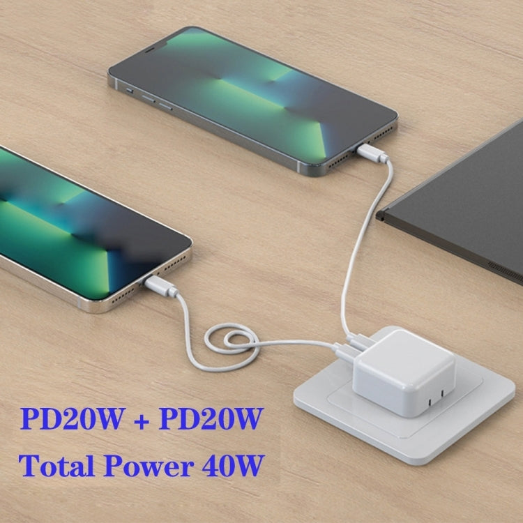 SDC-40W ที่ชาร์จ USB-C / Type-C คู่ PD สำหรับ iPhone / iPad Series, ปลั๊ก AU