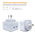 SDC-40W ที่ชาร์จ USB-C / Type-C คู่ PD สำหรับ iPhone / iPad Series, ปลั๊ก AU
