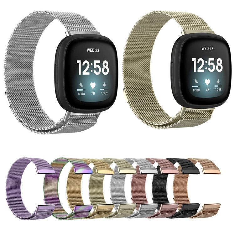 Milanese Magnetic Metal Weave Watchband, Large Size, For Fitbit  Versa 4 / 3（Large Size）, For Fitbit  Versa 4 / 3 （Large Size）, For Fitbit  Versa 4 / 3 (Large Size), For Fitbit  Versa 4 / 3 ,（Large Size）