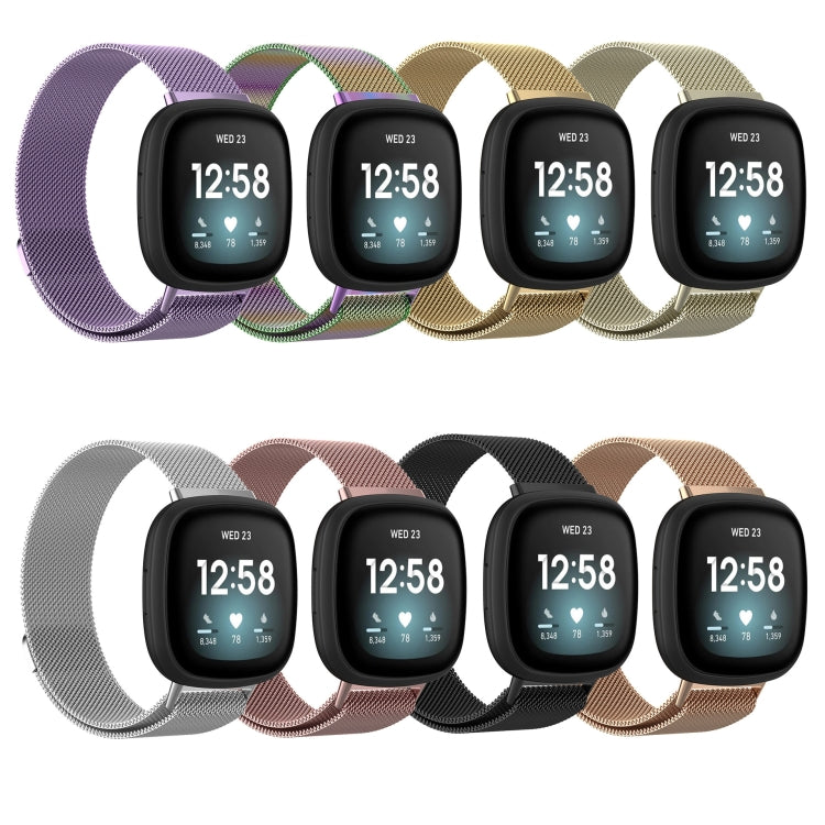 Milanese Magnetic Metal Weave Watchband, Large Size, For Fitbit  Versa 4 / 3（Large Size）, For Fitbit  Versa 4 / 3 （Large Size）, For Fitbit  Versa 4 / 3 (Large Size), For Fitbit  Versa 4 / 3 ,（Large Size）