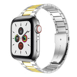 สายรัดนาฬิกาเหล็กกล้าไร้สนิมขนาดเอวเล็กสำหรับ Apple Watch Series, 7 41มม. / 6&SE&5&4 40มม. / 3&2&1 38มม., 7 45มม. / 6&SE&5&4 44มม. / 3&2&1 42มม.