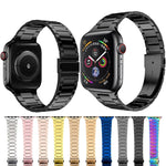 สายรัดนาฬิกาเหล็กกล้าไร้สนิมขนาดเอวเล็กสำหรับ Apple Watch Series, 7 41มม. / 6&SE&5&4 40มม. / 3&2&1 38มม., 7 45มม. / 6&SE&5&4 44มม. / 3&2&1 42มม.