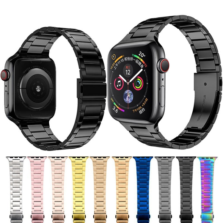 สายรัดนาฬิกาเหล็กกล้าไร้สนิมขนาดเอวเล็กสำหรับ Apple Watch Series, 7 41มม. / 6&SE&5&4 40มม. / 3&2&1 38มม., 7 45มม. / 6&SE&5&4 44มม. / 3&2&1 42มม.