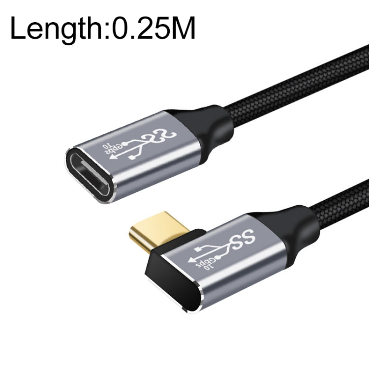 สายต่อขยายชาร์จและส่งข้อมูล USB-C / Type-C หญิง-ชาย แบบข้อศอก ความเร็ว 10Gbps, ความยาว 25ซม., 50ซม., 1ม.