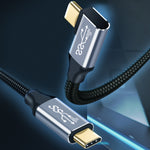 สายชาร์จและส่งข้อมูล USB-C / Type-C ชายตรง-ชายแบบข้อศอก ความเร็ว 10Gbps, ความยาว 50ซม., 1ม., 1.5ม., 2ม., 3ม.