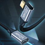 สายต่อขยายชาร์จและส่งข้อมูล USB-C / Type-C หญิง-ชาย แบบข้อศอก ความเร็ว 10Gbps, ความยาว 1.5ม., 2ม., 3ม.