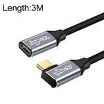 สายต่อขยายชาร์จและส่งข้อมูล USB-C / Type-C หญิง-ชาย แบบข้อศอก ความเร็ว 10Gbps, ความยาว 1.5ม., 2ม., 3ม.