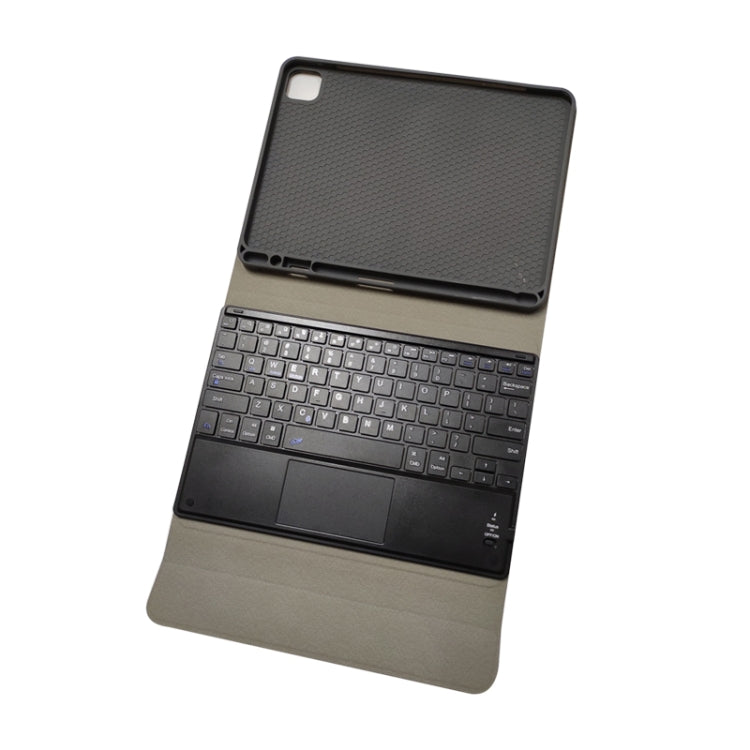 เคสหนัง TPU พร้อมคีย์บอร์ดบลูทูธแบบสัมผัสถอดแยกได้ พลิกแนวนอนสำหรับ iPad Pro 11 2020 / 2018 พร้อมที่วางและช่องใส่ปากกา, RK11C