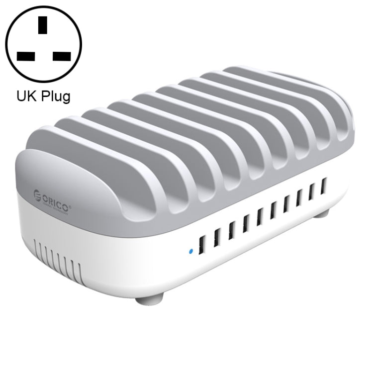 สถานีชาร์จ USB 10 พอร์ต ORICO DUK-10P-DX 120W 5V 2.4A, ปลั๊ก AU, ปลั๊ก EU, ปลั๊ก US, ปลั๊ก UK