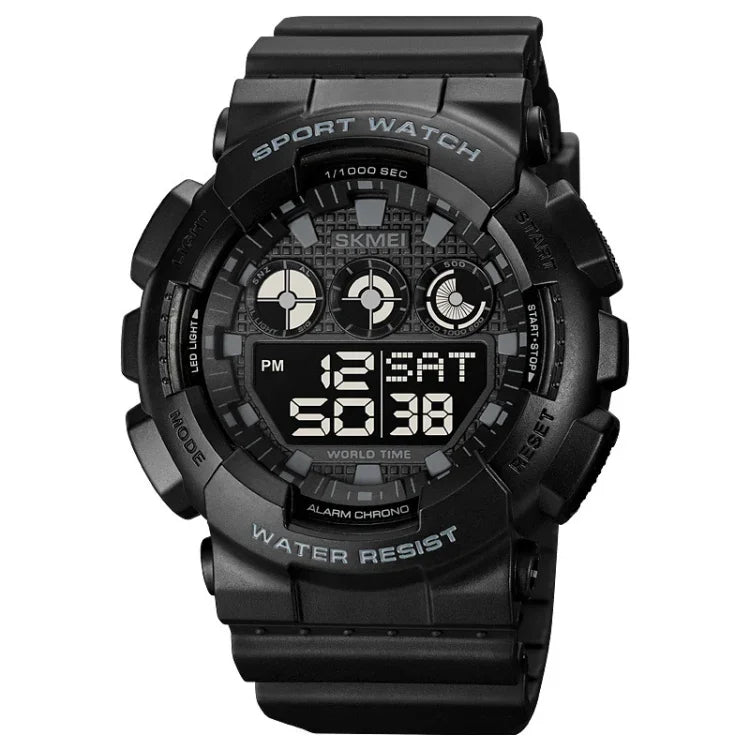 นาฬิกาอิเล็กทรอนิกส์กันน้ำ SKMEI 1857 สาย PU พร้อมหัวเข็มขัดสแตนเลส