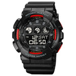 นาฬิกาอิเล็กทรอนิกส์กันน้ำ SKMEI 1857 สาย PU พร้อมหัวเข็มขัดสแตนเลส