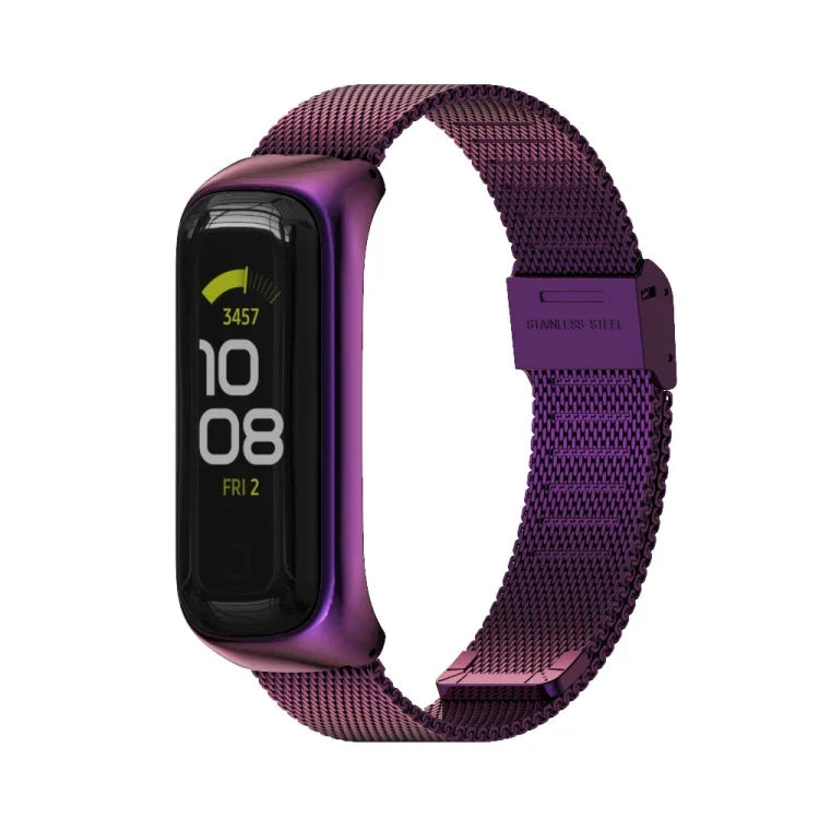 สายรัดนาฬิกาเหล็กสแตนเลสหัวเข็มขัด Milan MIJOBS สำหรับ Samsung Galaxy Fit 2