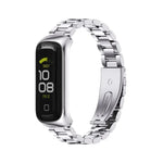 สายรัดนาฬิกาเหล็กสแตนเลส MIJOBS แบบสามเม็ด สำหรับ Samsung Galaxy Fit 2