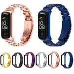 สายรัดนาฬิกาเหล็กสแตนเลส MIJOBS แบบสามเม็ด สำหรับ Samsung Galaxy Fit 2