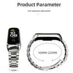 สายรัดนาฬิกาเหล็กสแตนเลส MIJOBS แบบสามเม็ด สำหรับ Samsung Galaxy Fit 2
