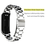 สายรัดนาฬิกาเหล็กสแตนเลส MIJOBS แบบสามเม็ด สำหรับ Samsung Galaxy Fit 2