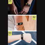 สายรัดนาฬิกาเหล็กสแตนเลส MIJOBS แบบสามเม็ด สำหรับ Samsung Galaxy Fit 2