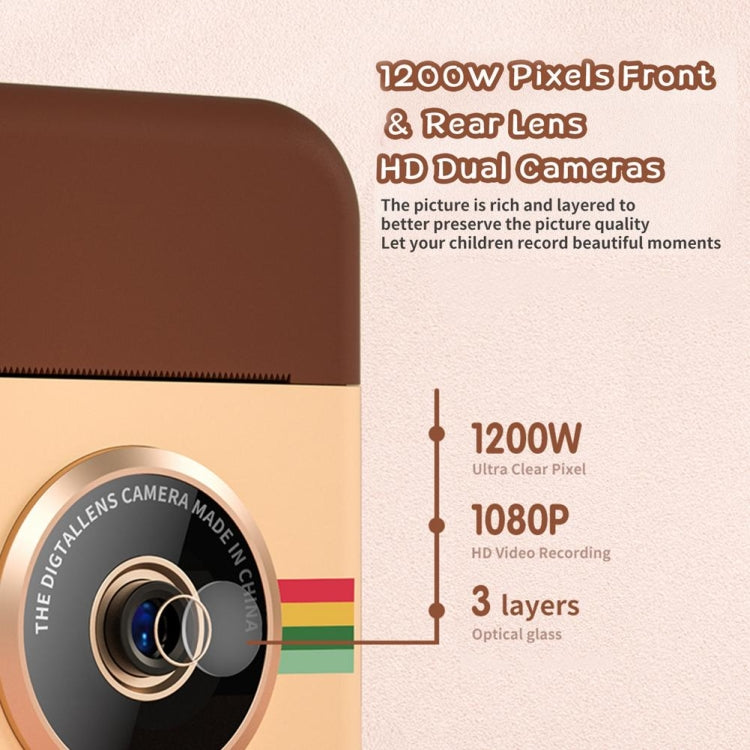 กล้องถ่ายภาพทันทีสำหรับเด็ก CP08 หน้าจอ IPS HD 2.4 นิ้ว ไม่มีการ์ดความจำ, 16G, 32G