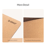 แผ่นรองเมาส์สองด้าน ORICO, ขนาด: 300x600mm, จุกไม้ก๊อก + กาแฟ, จุกไม้ก๊อก + หนัง PU สีชมพู, จุกไม้ก๊อก + หนัง PU สีเทา