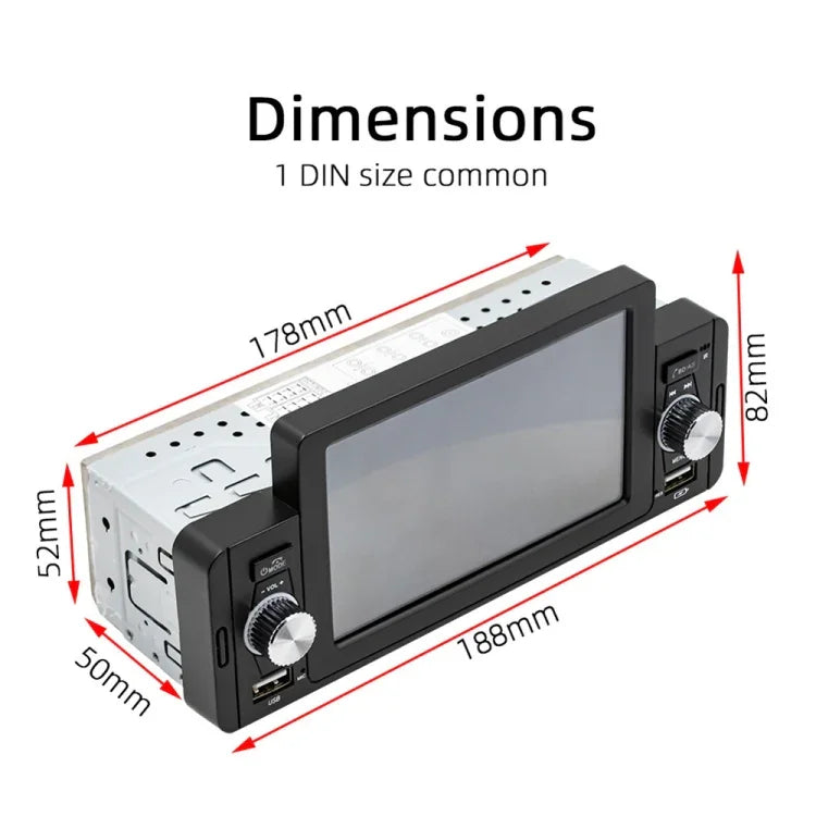 เครื่องเล่น MP5 บลูทูธ 5.1 ขนาด 5 นิ้ว สำหรับรถยนต์ รองรับการเชื่อมต่อโทรศัพท์แบบมิเรอร์ลิงค์ / ควบคุมพวงมาลัย, SWM-160C