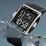นาฬิกาอิเล็กทรอนิกส์กันน้ำ SKMEI 1967 สาย PU หัวเข็มขัดสแตนเลส
