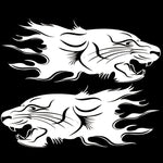 2 PCS/Set D-417 Lion Pattern Car Modified Decorative Sticker, D-417