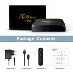 กล่องสมาร์ททีวี H96 Max+ Ultra 4GB+32GB Amlogic S905X4 8K Android 11.0 พร้อมปลั๊ก UK, US, EU, AU