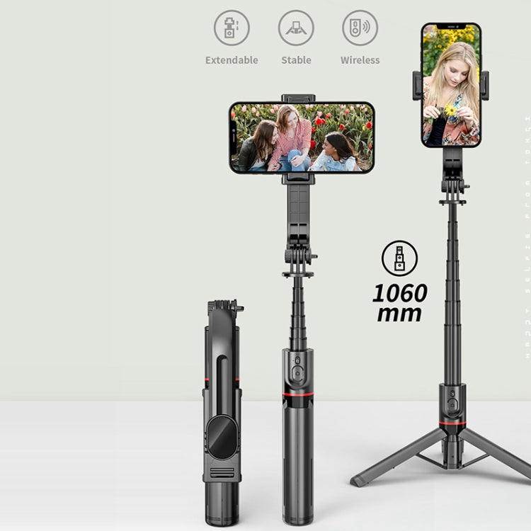 ขาตั้งกล้องไม้เซลฟี่พร้อมรีโมทบลูทูธและที่ยึดโทรศัพท์ L12, L12