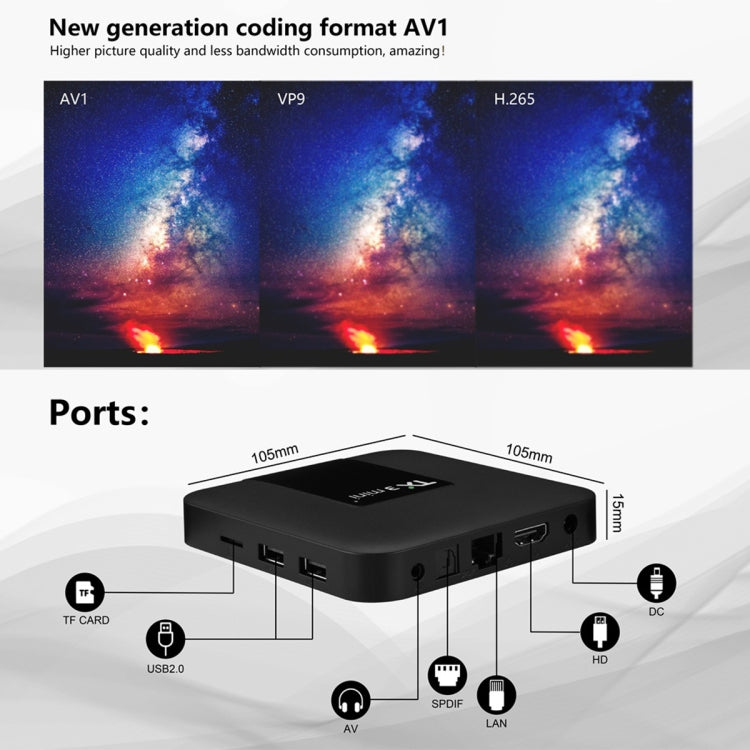 TX3 mini+ Android 11.0 กล่องสมาร์ททีวี, Amlogic S905W2 Quad Core, TX3 mini+, 2GB+16GB, WiFi 2.4GHz, TX3 mini+, 2GB+16GB, WiFi 2.4GHz / 5GHz, TX3 mini+, 4GB+32GB, WiFi 2.4GHz / 5GHz, TX3 mini+, 4GB+64GB, WiFi 2.4GHz / 5GHz