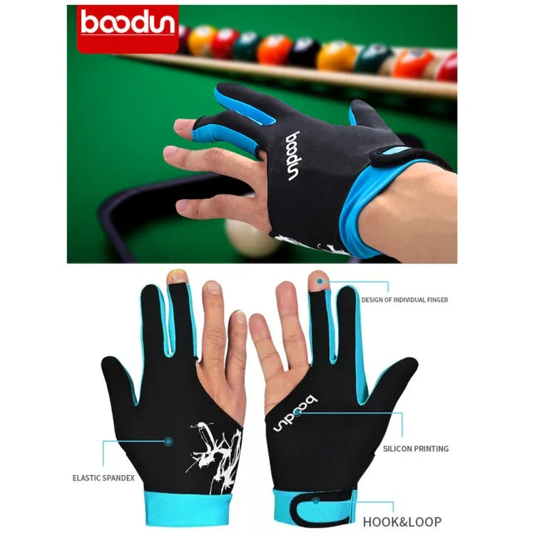 BOODUN M050912 Thin Breathable Men and Women Billiards Three Finger Single Gloves, M, L