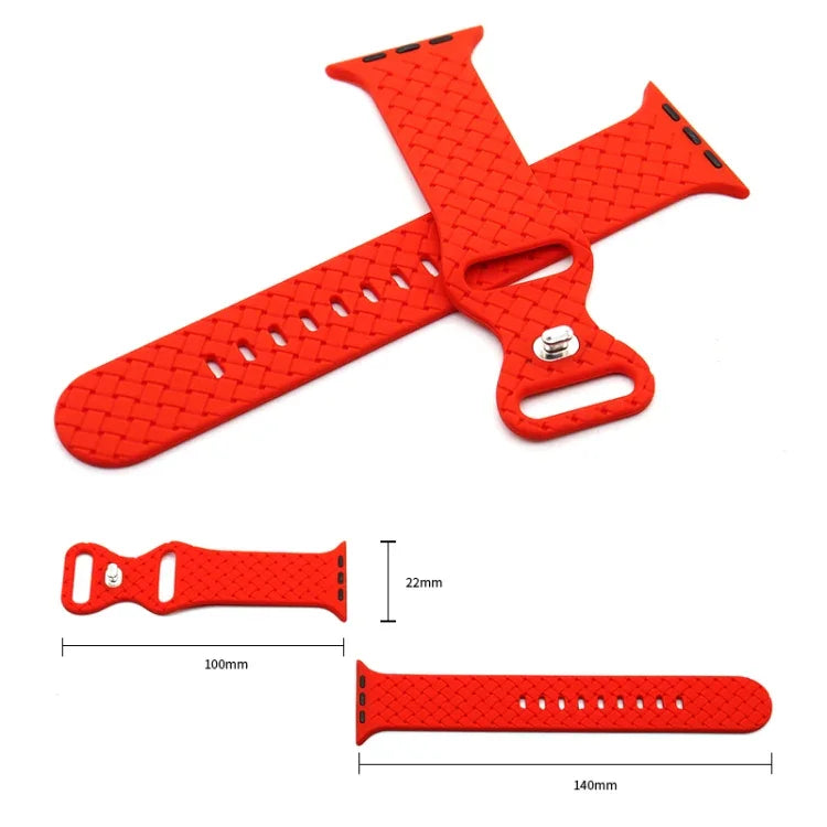 Weave Texture Watch Band For Apple Watch Series, 7 45mm / 6&SE&5&4 44mm / 3&2&1 42mm, 7 41mm / 6&SE&5&4 40mm / 3&2&1 38mm