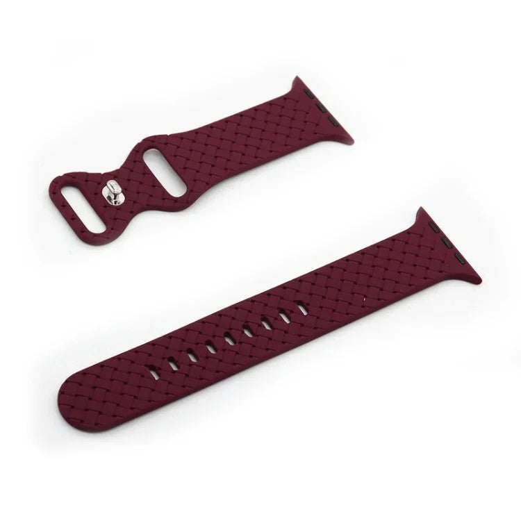 Weave Texture Watch Band For Apple Watch Series, 7 45mm / 6&SE&5&4 44mm / 3&2&1 42mm, 7 41mm / 6&SE&5&4 40mm / 3&2&1 38mm