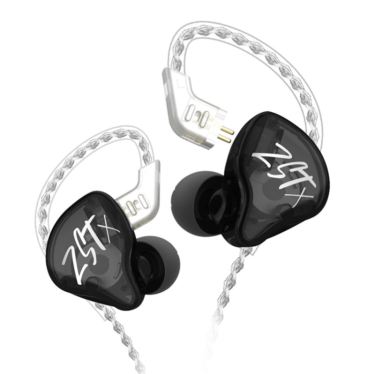 KZ-ZST X หูฟังตัดเสียงรบกวนแบบไดรเวอร์ไฮบริดวงแหวนเหล็กใส่ในหู พร้อมไมโครโฟน หรือไม่มีไมโครโฟน