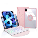 เคสหนังสำหรับแท็บเล็ต Z11B-AS พร้อมช่องเสียบปากกา, แป้นพิมพ์บลูทูธแบบทัชแพดมีไฟแบ็คไลท์ สำหรับ iPad Pro 11 2021/2020/2018, สำหรับ iPad Air 11 2025 / 2024 / Air 5 / Air 4, สำหรับ iPad 10.2 2021/2020/2019