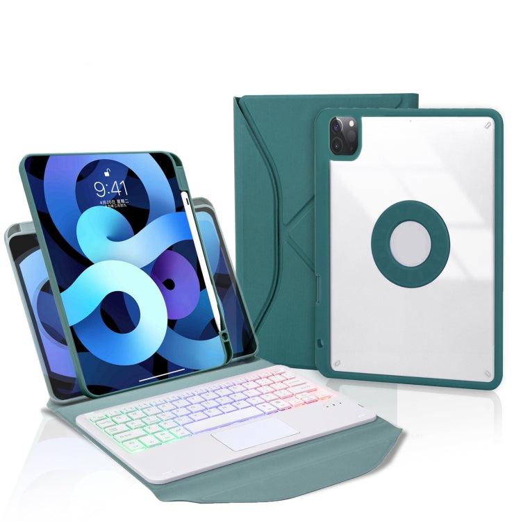 เคสหนังสำหรับแท็บเล็ต Z11B-AS พร้อมช่องเสียบปากกา, แป้นพิมพ์บลูทูธแบบทัชแพดมีไฟแบ็คไลท์ สำหรับ iPad Pro 11 2021/2020/2018, สำหรับ iPad Air 11 2025 / 2024 / Air 5 / Air 4, สำหรับ iPad 10.2 2021/2020/2019
