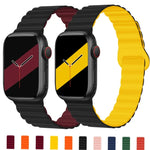สายรัดนาฬิกาซิลิโคนแม่เหล็กหัวเข็มขัดกลับด้านสำหรับ Apple Watch Series, 7 45มม. / 6&SE&5&4 44มม. / 3&2&1 42มม., 7 41มม. / 6&SE&5&4 40มม. / 3&2&1 38มม.