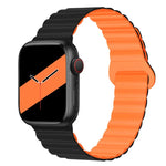 สายรัดนาฬิกาซิลิโคนแม่เหล็กหัวเข็มขัดกลับด้านสำหรับ Apple Watch Series, 7 45มม. / 6&SE&5&4 44มม. / 3&2&1 42มม., 7 41มม. / 6&SE&5&4 40มม. / 3&2&1 38มม.