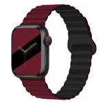 สายรัดนาฬิกาซิลิโคนแม่เหล็กหัวเข็มขัดกลับด้านสำหรับ Apple Watch Series, 7 45มม. / 6&SE&5&4 44มม. / 3&2&1 42มม., 7 41มม. / 6&SE&5&4 40มม. / 3&2&1 38มม.