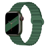 สายรัดนาฬิกาซิลิโคนแม่เหล็กหัวเข็มขัดกลับด้านสำหรับ Apple Watch Series, 7 45มม. / 6&SE&5&4 44มม. / 3&2&1 42มม., 7 41มม. / 6&SE&5&4 40มม. / 3&2&1 38มม.