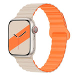 สายรัดนาฬิกาซิลิโคนแม่เหล็กหัวเข็มขัดกลับด้านสำหรับ Apple Watch Series, 7 45มม. / 6&SE&5&4 44มม. / 3&2&1 42มม., 7 41มม. / 6&SE&5&4 40มม. / 3&2&1 38มม.
