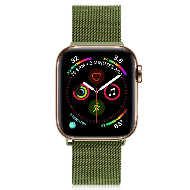 สายรัดนาฬิกาเหล็กกล้าไร้สนิมมิลานีสสำหรับ Apple Watch Series, 7 45มม. / 6&SE&5&4 44มม. / 3&2&1 42มม., 7 41มม. / 6&SE&5&4 40มม. / 3&2&1 38มม.