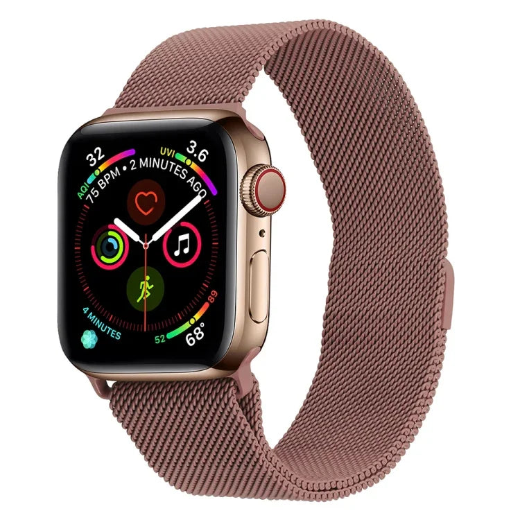 สายรัดนาฬิกาเหล็กกล้าไร้สนิมมิลานีสสำหรับ Apple Watch Series, 7 45มม. / 6&SE&5&4 44มม. / 3&2&1 42มม., 7 41มม. / 6&SE&5&4 40มม. / 3&2&1 38มม.