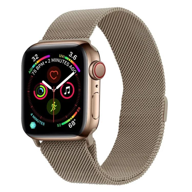 สายรัดนาฬิกาเหล็กกล้าไร้สนิมมิลานีสสำหรับ Apple Watch Series, 7 45มม. / 6&SE&5&4 44มม. / 3&2&1 42มม., 7 41มม. / 6&SE&5&4 40มม. / 3&2&1 38มม.