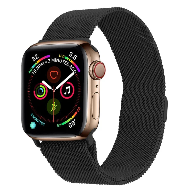 สายรัดนาฬิกาเหล็กกล้าไร้สนิมมิลานีสสำหรับ Apple Watch Series, 7 45มม. / 6&SE&5&4 44มม. / 3&2&1 42มม., 7 41มม. / 6&SE&5&4 40มม. / 3&2&1 38มม.