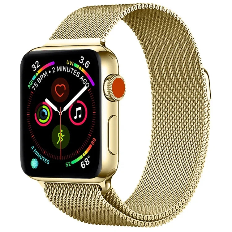 สายรัดนาฬิกาเหล็กกล้าไร้สนิมมิลานีสสำหรับ Apple Watch Series, 7 45มม. / 6&SE&5&4 44มม. / 3&2&1 42มม., 7 41มม. / 6&SE&5&4 40มม. / 3&2&1 38มม.