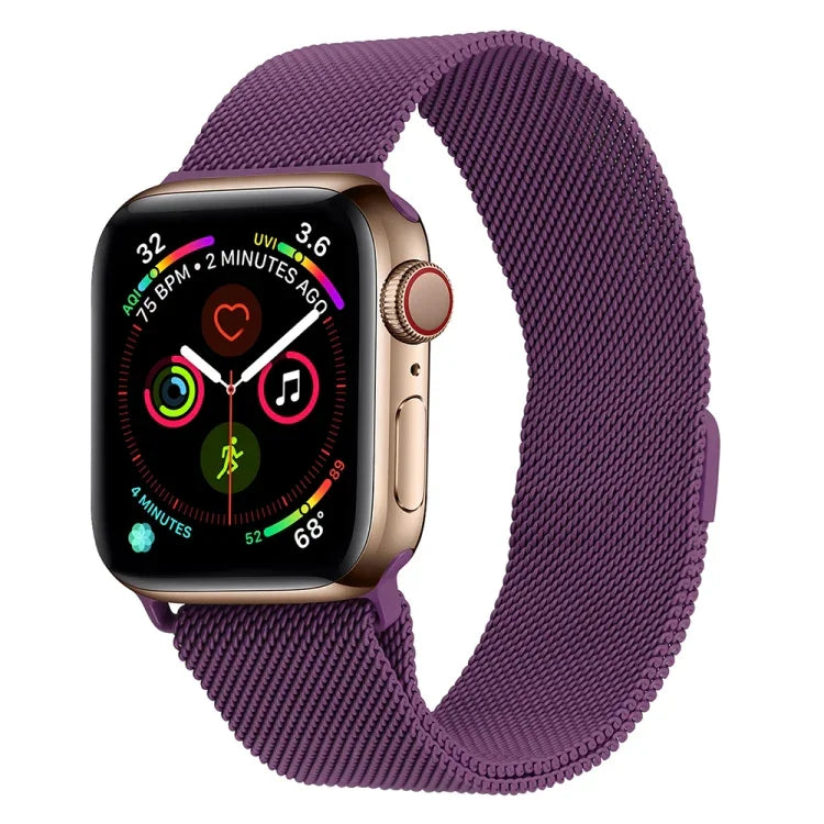 สายรัดนาฬิกาเหล็กกล้าไร้สนิมมิลานีสสำหรับ Apple Watch Series, 7 45มม. / 6&SE&5&4 44มม. / 3&2&1 42มม., 7 41มม. / 6&SE&5&4 40มม. / 3&2&1 38มม.