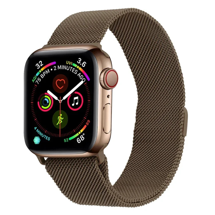 สายรัดนาฬิกาเหล็กกล้าไร้สนิมมิลานีสสำหรับ Apple Watch Series, 7 45มม. / 6&SE&5&4 44มม. / 3&2&1 42มม., 7 41มม. / 6&SE&5&4 40มม. / 3&2&1 38มม.